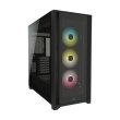 Corsair iCUE 5000X RGB Mid-Tower 4-Sides Tempered Glass Panel with 3 RGB Elite Fans - Black - Image 4