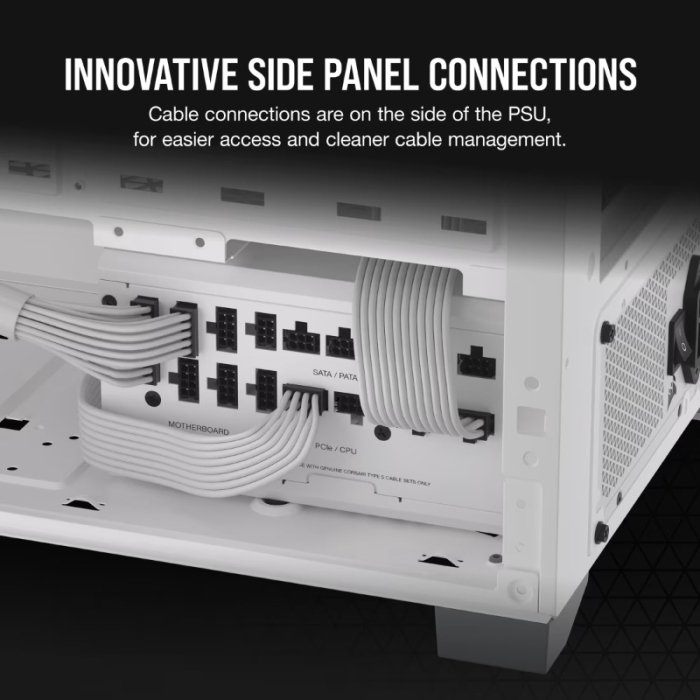 CORSAIR RM1200x SHIFT - 1200W 80 Plus Gold Fully Modular GEN 5 ATX Power Supply Unit - White - Image 3