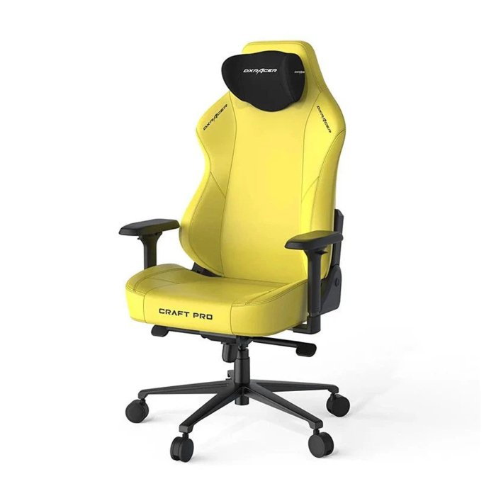 DXRacer Craft Pro Classic Gaming Chair High-Density Memory Foam, Adjustable 4D Armrests - Yellow - Image 3