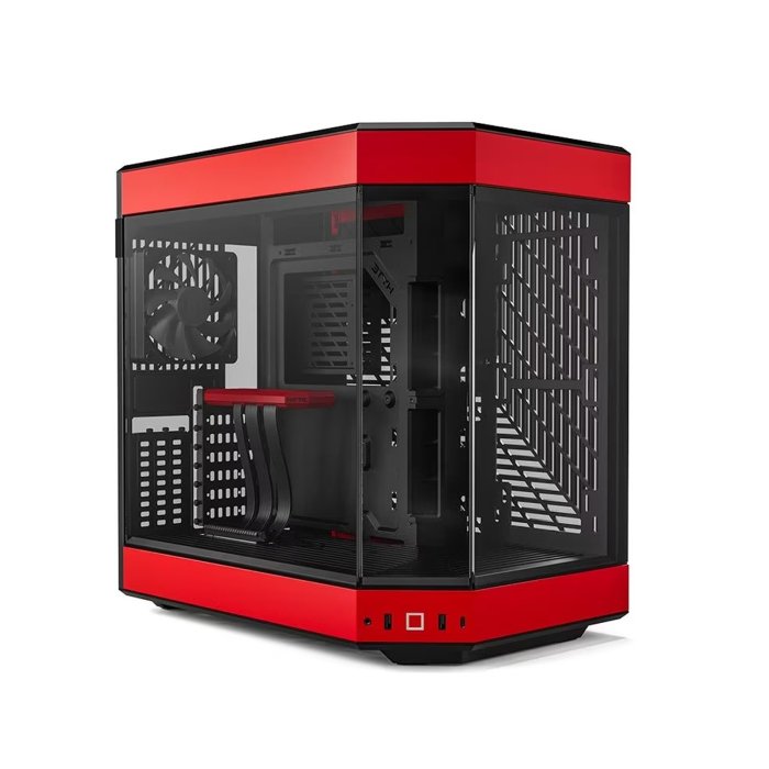 Hyte Y60 Mid Tower Two Panel Front & Left Side Tempered Glass Case with 3 Fans - Black/Red - Image 3
