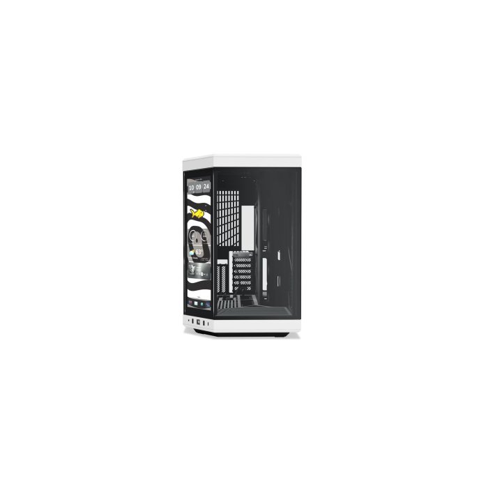 HYTE Y70 TOUCH INFINITE - 14.5 Inch Touchscreen Mid Tower Two Panel Front & Left Side Tempered Glass Case without Fan - Black/White - Image 2