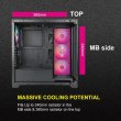 Azza Neptune Mid Tower Two Panel Front & Left Side Tempered Glass Case with 4 RGB Fans - Black - Image 6