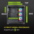 Azza Neptune Mid Tower Two Panel Front & Left Side Tempered Glass Case with 4 RGB Fans - Black - Image 7