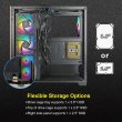 Azza Neptune Mid Tower Two Panel Front & Left Side Tempered Glass Case with 4 RGB Fans - Black - Image 8