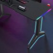Royal RGB Lighting Gaming Desk with Carbon Fiber Surface-Black - Image 12