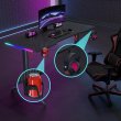 Royal RGB Lighting Gaming Desk with Carbon Fiber Surface-Black - Image 9