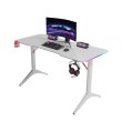 Royal RGB Lighting Gaming Desk with Carbon Fiber Surface - White - Image 6