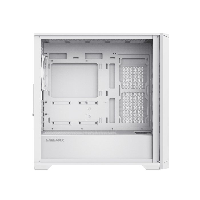 GameMax Destroyer TGW Micro ATX Tower Tempered Glass Side Panel Case with 4 ARGB Fans - White - Image 2