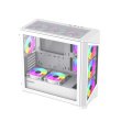 GameMax Destroyer TGW Micro ATX Tower Tempered Glass Side Panel Case with 4 ARGB Fans - White - Image 8