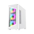 GameMax Destroyer TGW Micro ATX Tower Tempered Glass Side Panel Case with 4 ARGB Fans - White - Image 7