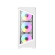 GameMax Destroyer TGW Micro ATX Tower Tempered Glass Side Panel Case with 4 ARGB Fans - White - Image 6