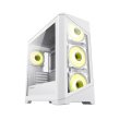 GameMax Destroyer TGW Micro ATX Tower Tempered Glass Side Panel Case with 4 ARGB Fans - White - Image 4