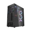 DarkFlash DK352 Plus ATX Mid Tower Front Panel Tempered Glass Side Panel Case With 4 ARGB Fans - Black - Image 7