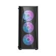 DarkFlash DK352 Plus ATX Mid Tower Front Panel Tempered Glass Side Panel Case With 4 ARGB Fans - Black - Image 5