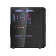 DarkFlash DK352 Plus ATX Mid Tower Front Panel Tempered Glass Side Panel Case With 4 ARGB Fans - Black - Image 8