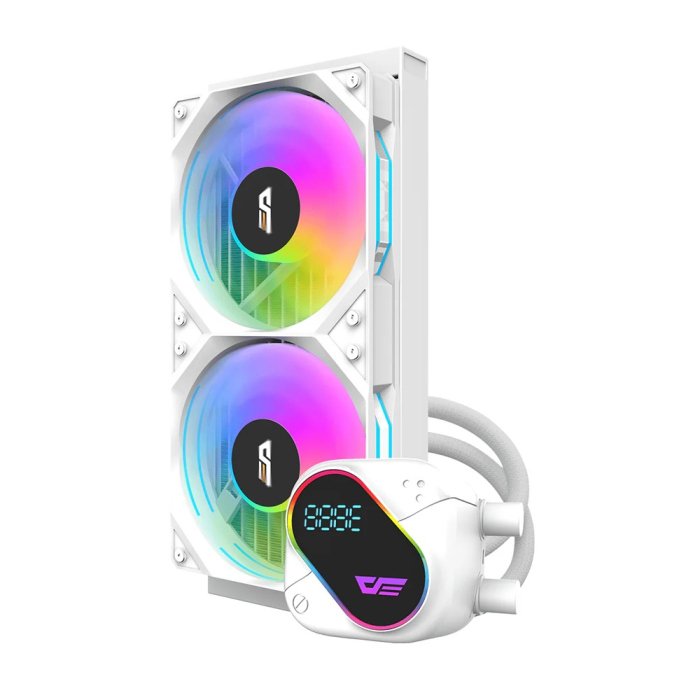 DarkFlash EXPLORE DO240 ARGB 240mm AIO Liquid CPU Cooler with Segment LCD Screen - White - Image 3