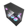 DarkFlash DS900 Air ATX Mid Tower Front Side & Left Side Tempered Glass Panel Case With 3 Fan RGB With RGB Controller - Black - Image 5