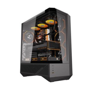DarkFlash DY460 ATX Mid Tower Gaming Case With 4 ARGB Fans Included - Black