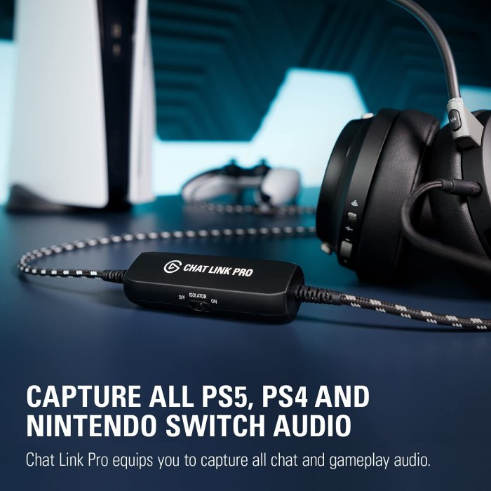Elgato Chat Link Pro Adapter, For PS5 / PS4 & Nintendo Switch Audio Female Male Connector - Image 2
