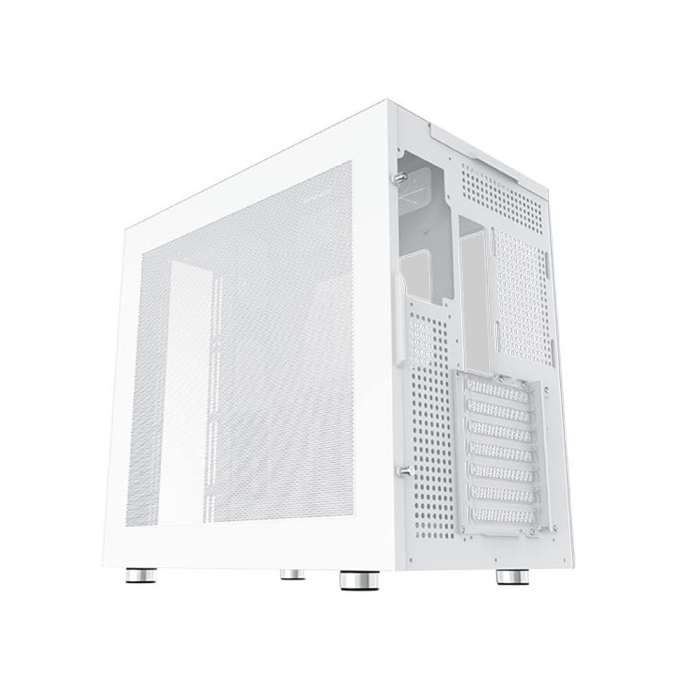 Xigmatek Aqua Ulta Air Midtower ATX Front Side & Left Side Tempered Glass Panel Case with 7 ARGB Fans - White - Image 2