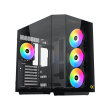 Xigmatek Cubi II Mid Tower ATX Front Side & Left Side Tempered Glass Panel Case with 7 ARGB Fans - Black - Image 4