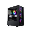 Xigmatek Duke Front Side & Left Side Tempered Glass Panel Case with 4 Rainbow RGB Fans - Black - Image 5