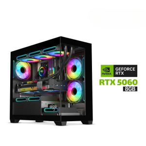 Gaming PC i5-12400F CPU, H610 DDR4 MotherBoard, 16GB DDR4 RAM, 1TB NVMe SSD, RTX 5060 8GB VGA, 650 WATT PSU, DarkFlash Aigo C218M Case With 4x RGB Fans, USB WiFi+BT Adapter, Windows 11 Pro License