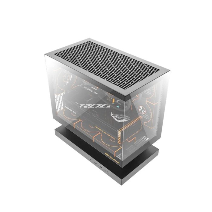 DarkFlash FLOATRON F1 Micro ATX Gaming Case (Fans Not Included) - Black - Image 3