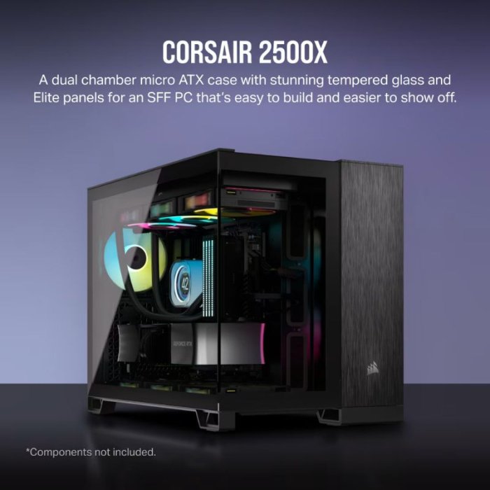 CORSAIR 2500X Mid Tower Case - Black - Image 2
