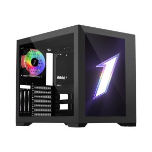 First Player EMOTION VIEW SP7 ATX Case Two Panel Front & Left Side Tempered Glass Case - Black