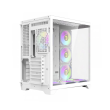 DarkFlash Aigo FT418 Pro Mid Tower Two Panel Front & Left Side Tempered Glass Case with 7 RGB Fans - White - Image 7