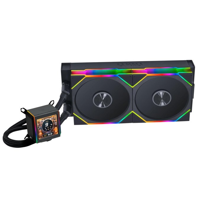 LIAN LI GALAHAD II LCD 280mm Liquid CPU Cooler with TL 140 Wireless Fans - Black - Image 3