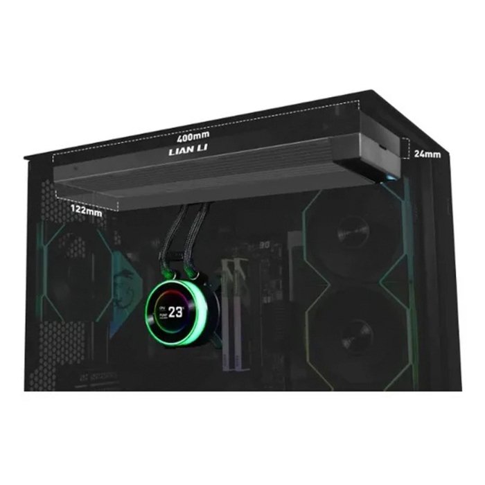 Lian Li Hydro-Shift II LCD-C 360mm Fanless CPU Cooler with 2.1" IPS LCD Screen - Black - Image 2