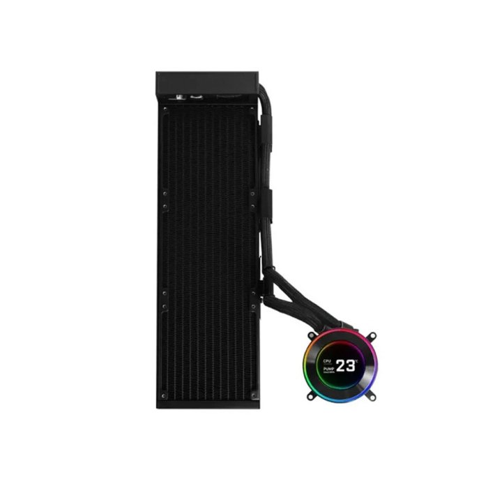 Lian Li Hydro-Shift II LCD-C 360mm Fanless CPU Cooler with 2.1" IPS LCD Screen - Black - Image 3