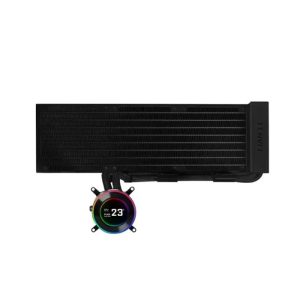 Lian Li Hydro-Shift II LCD-C 360mm Fanless CPU Cooler with 2.1" IPS LCD Screen - Black