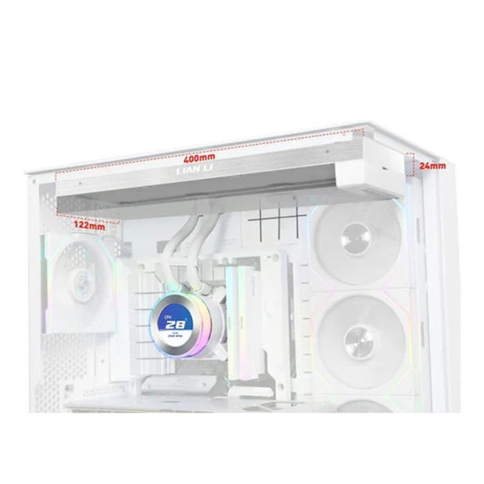 Lian Li Hydro-Shift II LCD-C 360mm Fanless CPU Cooler with 2.1" IPS LCD Screen - White - Image 2