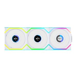 Lian Li Uni Fan SL Wireless LCD Reverse Blade 120MM Fan-3-in-1 Pack - White