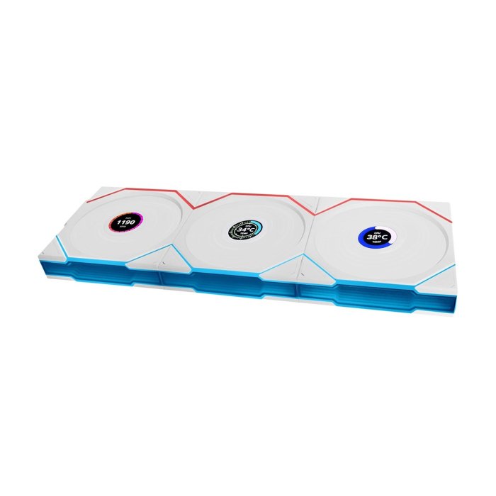 Lian Li Uni Fan Tl Wireless LCD Reverse Blade 120mm ARGB Case Fans with 1.6” LCD Screen (3 Pack)- White - Image 3