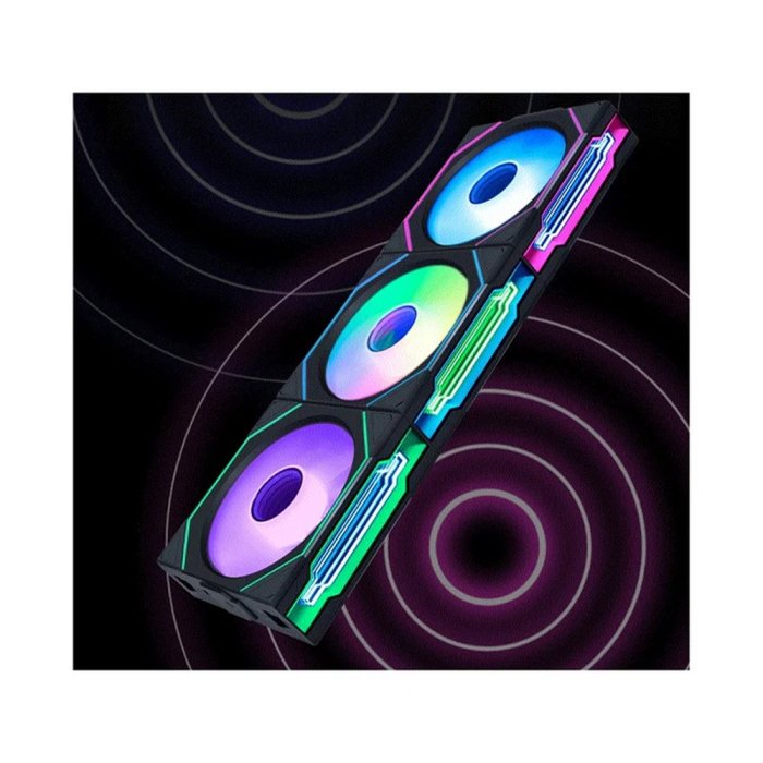 LIAN LI UNI FAN SL-Infinity Wireless 120mm ARGB Case Fans with Controller (3 Pack) - Black - Image 2