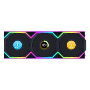 Lian Li Uni Fan SL Wireless LCD 120MM Fan-3-in-1 Pack - Black