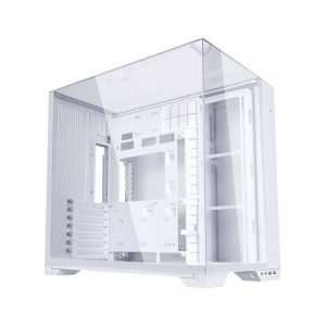 Lian Li O11 Vision Compact Tower Computer Case, Up to 360mm Radiator & 9x 120mm Fan Support, 1x 4mm & 1x 3mm Tempered Glass Panels, Steel & Aluminum Materials - White | G99.O11VPW.00