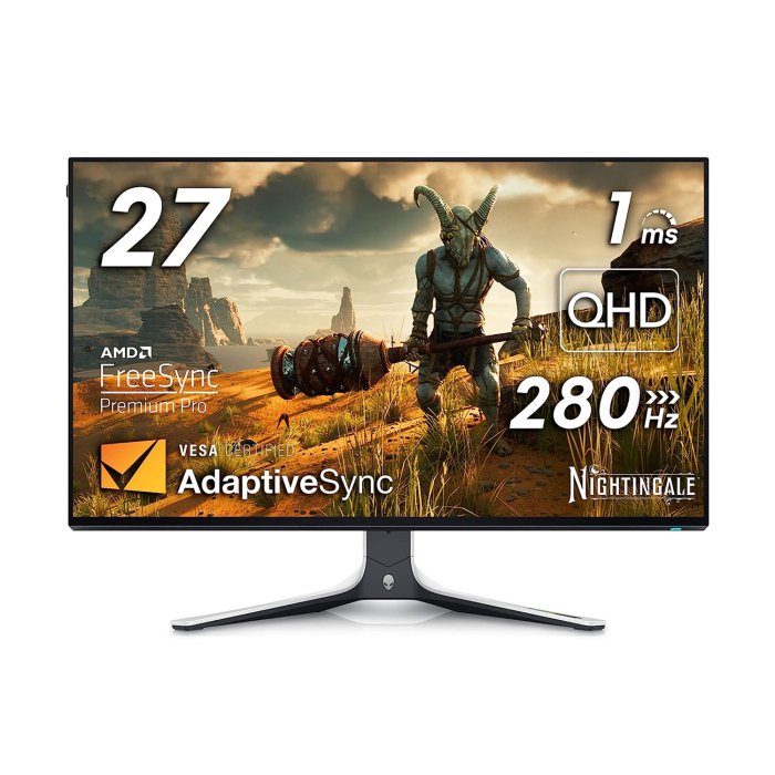 Dell Alienware AW2723DF 27" Fast IPS Nano Color 240Hz (280Hz OC) 1ms QHD 2K HDR Gaming Monitor With NVIDIA® G-SYNC/AMD FreeSync Premium Pro - White
