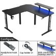 Gamvity Gaming Corner Modern L Shaped Computer Desk (140/130x60x73)cm - Black Tr-l - Image 6
