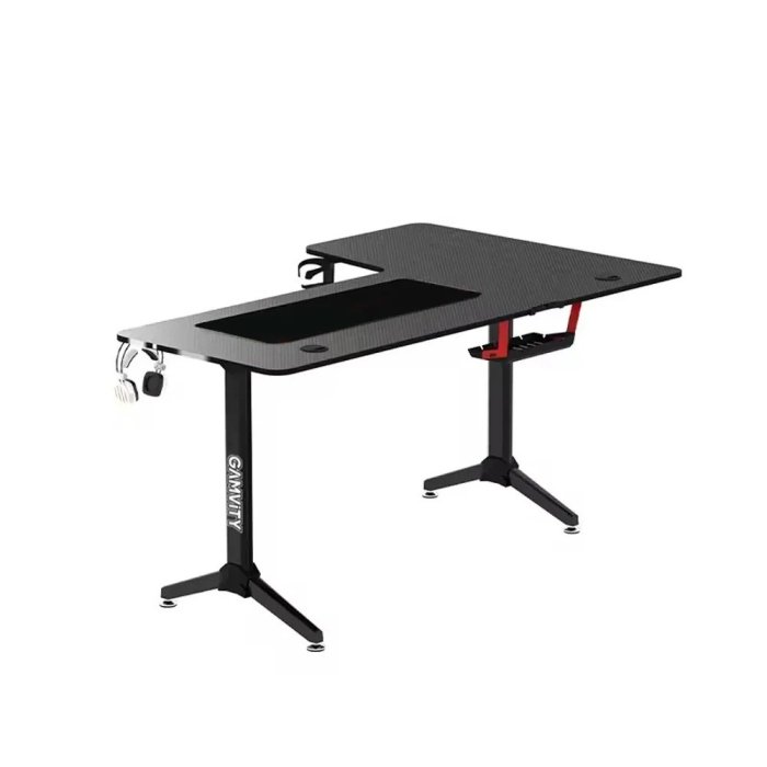 Gamvity Professional Gaming Desk L Shaped (1600*1000*750) - Left Black
