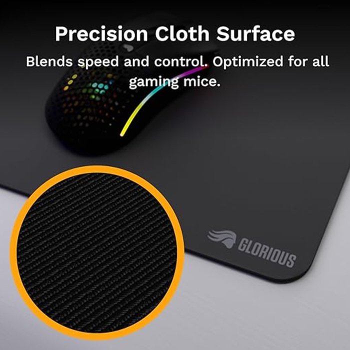Glorious GMP2 GLED Cloth RGB Gaming Mousepad (XL EXT) - Black - Image 2