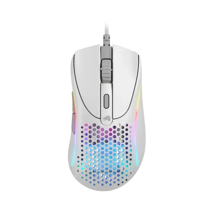 Glorious Model D2 Ultralight Ergonomic RGB Wired Gaming Mouse 58g 26,000 DPI - White