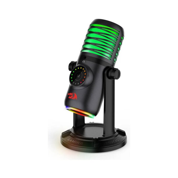 Redragon StellAris Omnidirectional Microphone, 7 Color Gradient Light, Touch Sound Adjustment, One-Touch Mute - Black