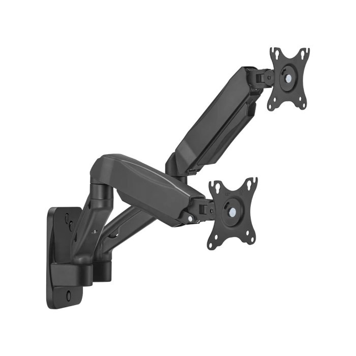 GAMEON Economy Spring-Assisted Wall Mounted Dual Monitor Arm Stand & Mount For Gaming & Office Use (17" - 32") Each Arm Up To 9 Kg-Black - Image 3
