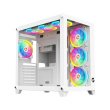 GameOn Emperor Arctic Series Mid Tower Two Panel Front & Left Side Tempered Glass Case with 7 ARGB Fans - White - Image 4