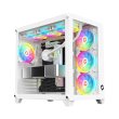 GameOn Emperor Arctic Series Mid Tower Two Panel Front & Left Side Tempered Glass Case with 7 ARGB Fans - White - Image 5